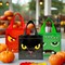 Wrapables Non-Woven Reusable Halloween Trick or Treat Bags with Handles for Parties, Gifts, Candy and Treats (Set of 8), Monster